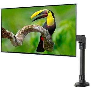 B-Tech BT7373/B Support de bureau à double bras inclinable et pivotant, aluminium, noir