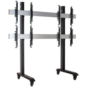 B-Tech SYSTEM X BT8371-2x2/BS 2 x 2 Système de montage mobile universel pour murs d'images avec micro-ajustement pour écrans de 46 à 60 pouces