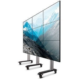 B-Tech SYSTEM X BT8371-3x3-60/BS 3x3 Système de montage mobile universel pour murs d'images avec micro-ajustement pour écrans de 55 à 60 pouces