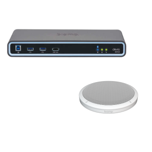 Biamp Devio SCR-25TX-WH Ensemble Hub de conférence Devio SCR-25 avec micro de table plat, blanc
