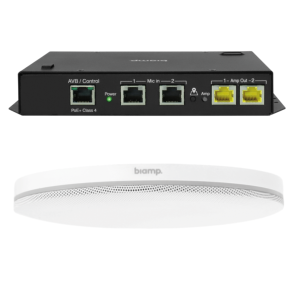 Biamp Parlé TCM-XA Blanc - Microphone de plafond pour DSP Tesira AVB / Devio SCX, ampli intégré