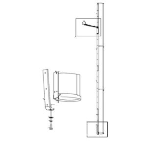 Biamp Desono ENT-PT Fixation murale ajustable horizontalement et verticalement pour enceintes ENT modulaires, noir