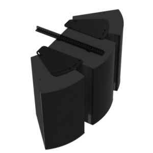 Biamp Community HAB-BFR38B Set d'assemblage pour un caisson + 2 enceintes (IP-1122/52+IS-212/15), noir