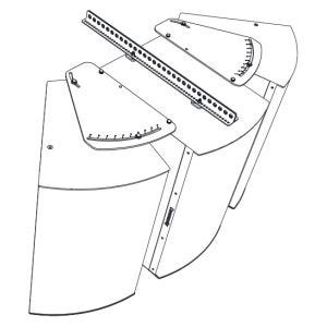 Biamp Community HAB-BFR38W Set d'assemblage pour un caisson + 2 enceintes (IP-1122/52+IS-212/15), blanc