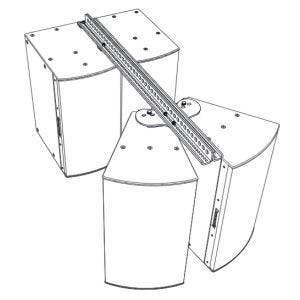 Biamp Community HSB-SBR54W Set d'assemblage pour 2 enceintes IP-1122/52 avec 1 ou 2 caissons, blanc