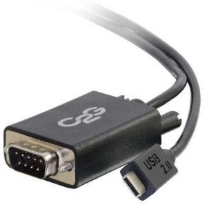 C2G USB 2.0 USB-C vers DB9 Adaptateur Série RS232 - Câble USB/série (Connecteur USB-C réversible)