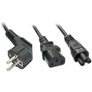 Lindy - Câble secteur en Y, vers IEC C13 & C5, 2m