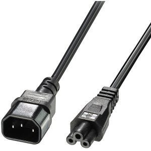 Lindy - Rallonge secteur IEC C14 vers IEC C5 Cloverleaf, 3m