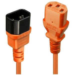Lindy - Rallonge secteur IEC, orange, 2m