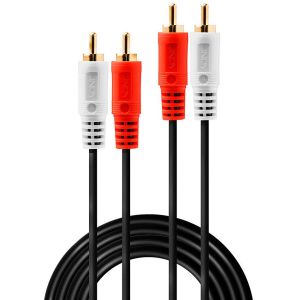Lindy - Câble audio Premium 2x RCA mâle vers 2x RCA mâle, 3m