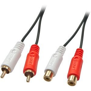 Lindy 35671 câble audio 2 m 2 x RCA Noir, Rouge, Blanc