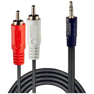 Lindy - Câble audio Premium 2 x RCA (Cinch) mâle vers jack 3,5mm mâle, 5m