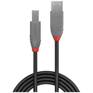 Lindy - Câble USB 2.0 type A vers B, Anthra Line, 1m