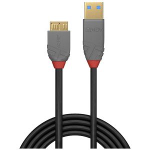 Lindy - Câble USB 3.2 Type A vers Micro-B, 5Gbit/s, Anthra Line, 3m