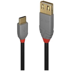 Lindy - Câble Adaptateur USB 2.0 Type C vers A, Anthra Line, 0.15m