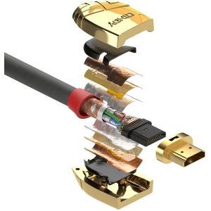 Lindy - Câble HDMI High Speed, Gold Line, 1m