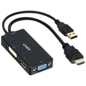 Lindy - Convertisseur HDMI vers DisplayPort, DVI & VGA