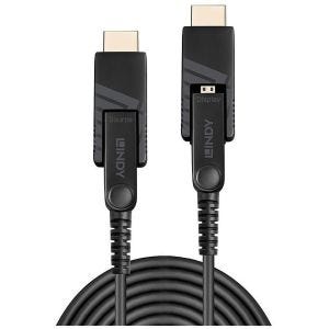 Lindy - Câble 10m Micro-HDMI 4K60 Hybride Fibre Optique, Connecteurs HDMI & DVI fournis 