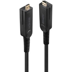 Lindy - Câble 70m Micro-HDMI 4K60 Hybride Fibre Optique, Connecteurs HDMI & DVI fournis