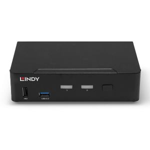 Lindy - Switch KVM DisplayPort 1.4, USB 3.0 & Audio, 2 ports