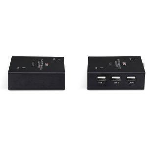 Lindy - Kit extender KVM DisplayPort 1.2 & USB sur fibre optique, 300m 