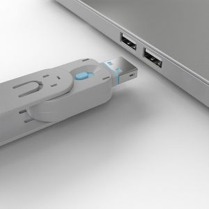 Lindy - Clé pour bloqueurs de port USB Type A - avec 4 verrous, Bleu