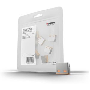 Lindy - Bloqueurs de port USB Type A (sans clé) - Pack de 10, Orange