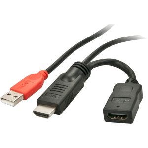 Lindy - Câble HDMI 1.4  injecteur d'alimentation avec USB type A mâle, 15 cm