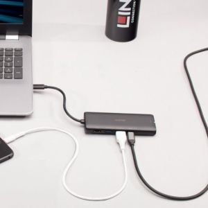 Lindy - DST-Mini, Mini Docking Station USB C pour Laptop avec résolution 4K et charge 100W