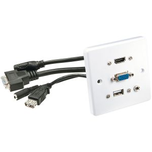 Lindy - Prise murale VGA/HDMI/USB/Jack 3,5mm Stéréo