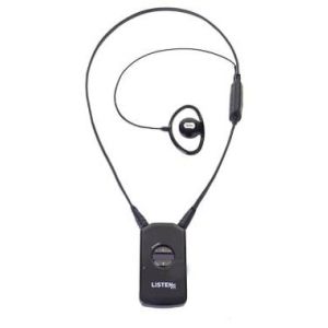 Listen IR LR-4200-IR-P1 Pack comprenant 1 récepteur IR LR4200IR, 1 boucle tour de cou, 1 écouteur tour d'oreille et 1 batterie