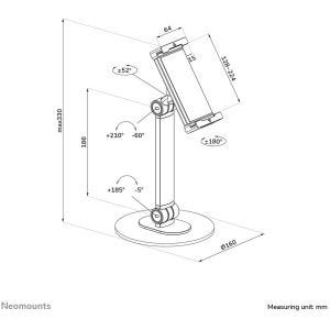 Neomounts DS15-540BL1 Support pour tablette (Rotatif et inclinable)