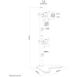 Neomounts FPMA-D550DDVBLACK Support d'écran à poser (Installation verticale)