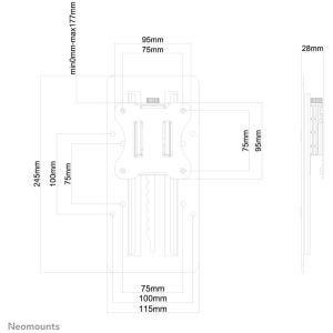 Neomounts FPMA-LIFT100 Adaptateur VESA réglable en hauteur (universel)