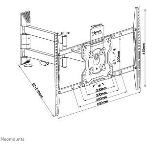 Neomounts FPMA-W460BLACK Support Mural pour Écran (Orientable, 42-70 pouces)