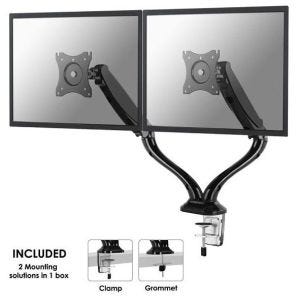 Neomounts NM-D500DBLACK Support Moniteur de Bureau (Double Écran jusqu'à 27 pouces)