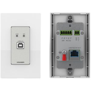Kramer Electronics WP-2UT/R-KIT prolongateur réseau Émetteur et récepteur réseau Noir, Blanc