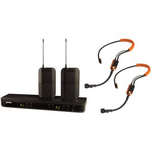 Shure BLX188E/SM31-H8E Système comprenant 1 récepteur double BLX88, 2 émetteurs BLX1 avec 2 micros serre-tête SM31FH (518-542 MHz)