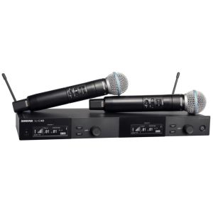 Shure SLXD24DE/B58-J53 Système comprenant 1 récepteur double SLXD4D et 2 émetteurs à main SLXD2/B58 (562-606MHz)