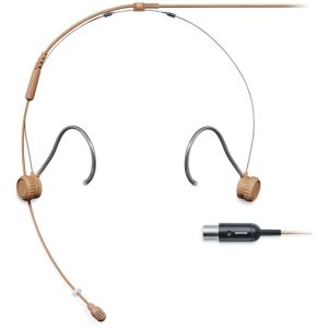 Shure TH53C/O-MTQG Microphone serre-tête miniature omnidirectionnel TwinPlex, ultra-léger, ajustable, câble de 1,6mm, connecteur MTQG/TA4F, coloris cacao