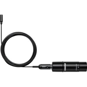Shure TL48B/O-XLR-A Microphone cravate TwinPlex omnidirectionnel, câble de 1,6mm, sensibilité faible, réponse adaptée, connecteur TA4F avec préampli XLR, avec accessoires, coloris noir