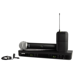 Shure BLX1288E/CVL-K3E Système comprenant 1 récepteur double BLX88, 1 émetteur BLX1 avec micro cravate CVL, 1 émetteur à main BLX2/PG58 (606-630 MHz)