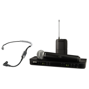 Shure BLX1288E/SM35-H8E Système comprenant 1 récepteur double BLX88, 1 émetteur BLX1 avec micro serre-tête SM35, 1 émetteur à main BLX2/SM58 (518-542 MHz)