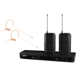 Shure BLX188E/MX53-M17 Système comprenant 1 récepteur double BLX88, 2 émetteurs BLX1 avec 2 micros tour d'oreille MX153 (662-686 MHz)
