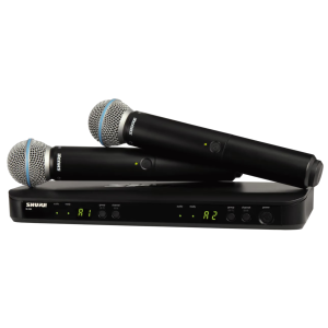 Shure BLX288E/B58-M17 Système comprenant 1 récepteur double BLX88 et 2 émetteurs à main BLX2/B58, 518-542MHz (662-686 MHz)