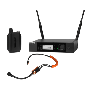 Shure GLXD14R+E/SM31-Z4 Système comprenant 1 récepteur rackable GLXD4R+, 1 émetteur GLXD1+ avec micro serre-tête SM31FH (2,4GHz et 5,8 GHz)