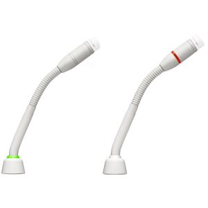 Shure MX405WRLP/N Micro col de cygne 5’’ (12.7cm) à connecteur modulaire, sans capsule, anneau lumineux rouge, SimpleFlex, blanc